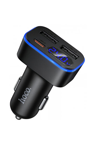 hoco. Incarcator Auto HOCO Z63A Display, 42W, 3A, 1 x USB-C - 2 x USB-A, Negru