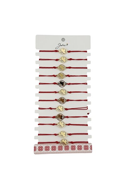 OEM Bratara eleganta Martisor pentru femei, Set 12 componente, Model Trifoi c...