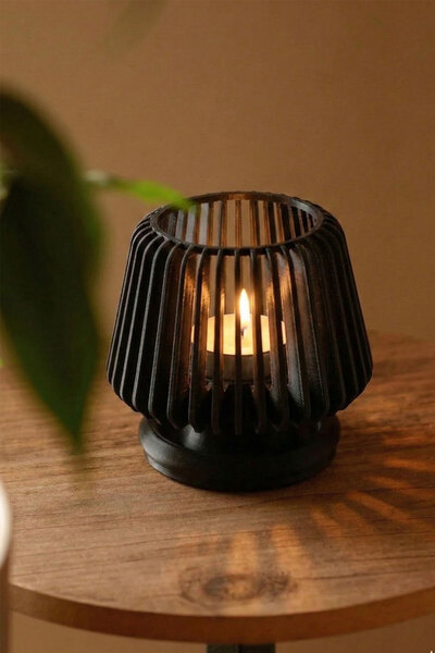 Croitacraft Dekoratif Tealight Mumluk - Masaüstü Aydınlatma -Siyah 1 adet - 7...