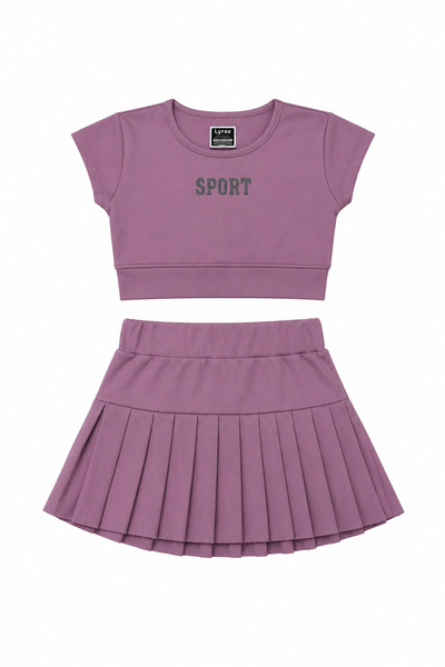 Beniizle Αθλητικό σετ για κορίτσια με ανάγλυφο σορτς και φούστα