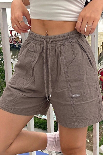 Tarz Cool Γυναικείο καλοκαιρινό σορτς από 100% βαμβάκι με ελαστική μέση και ά...