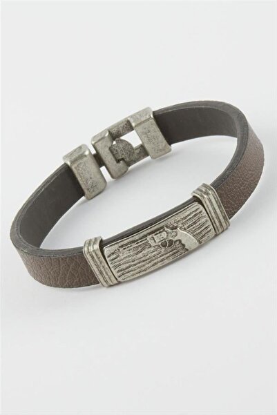 Generic Brand Silah Faux Leather Bracelet - Brown