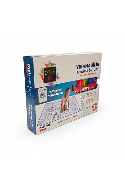 BuradaBuldun Çocuk Boyama Örtüsü Yıkanabilir 100x150 cm-Eğitici Aktivite Matı Seti