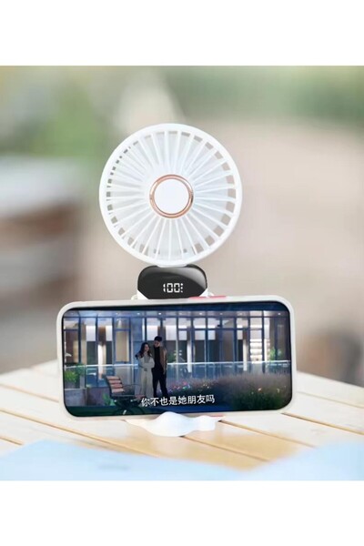 MASLİNG Mini Klima 5 Kademeli Şarjlı Taşınabilir Dijital Led Göstergeli El Fanı Vantilatör Masa fanı Fan