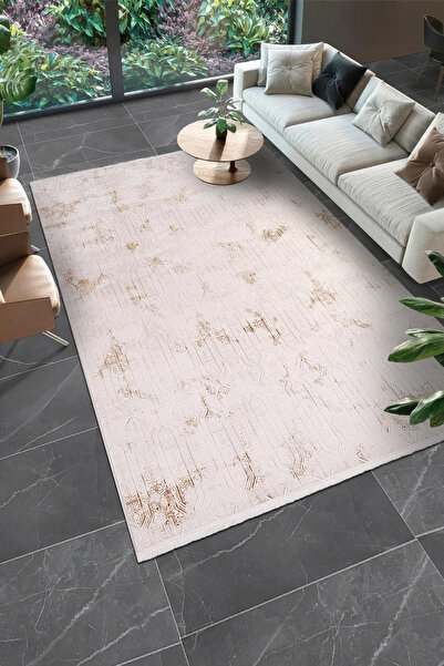 Crea Halı SAPPHİRE-Krem/Kahve - Özel Ölçü-Salon,Oturma Odası ve Koridor Halıs...