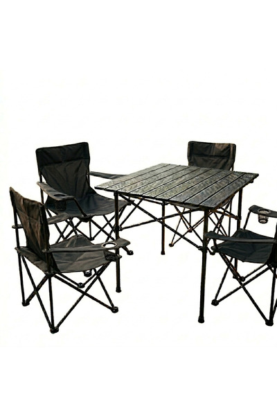 Pulse Outdoor Katlanabilir Kamp Masa Sandalye Seti 4 Kişilik – Taşınabilir Ka...