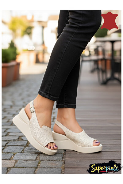 ANGEL BLUE Γυναικεία σανδάλια από γνήσιο δέρμα με πλατφόρμα