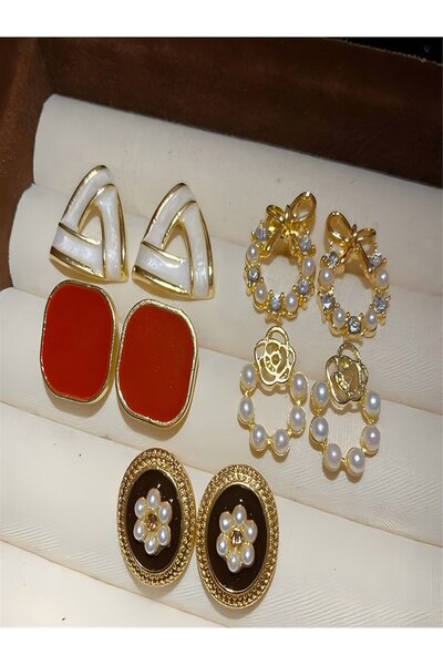 Take Two By Styli Set of 5 - Assorted Embellished Earrings