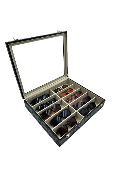 Generic Brand Set de 10 cutii elegante pentru ochelari cu model de crocodil n...