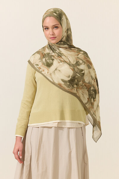 cs camellia scarf Σάλι Noa Rami - Πράσινο