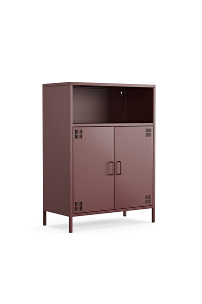 Furni24 Pera Metal Dolap 2 Kapılı, Açık Raflı 80,50 x 40 x 109,50 cm - 11 Ren...