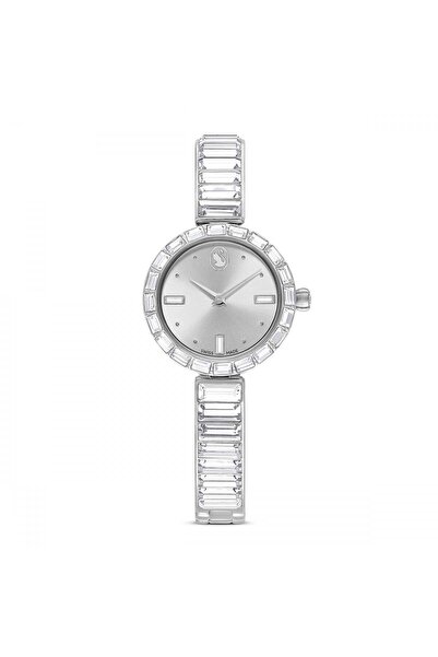 Swarovski Matrix Bangle Saat İsviçre Üretimi Kristal Bileklik Gümüş Ton Pasla...