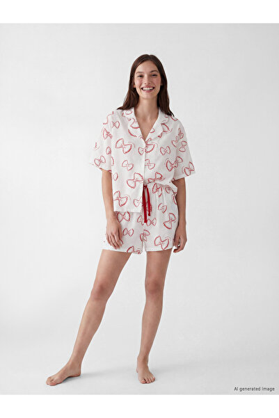 LC Waikiki Set de pijamale scurte de damă cu model