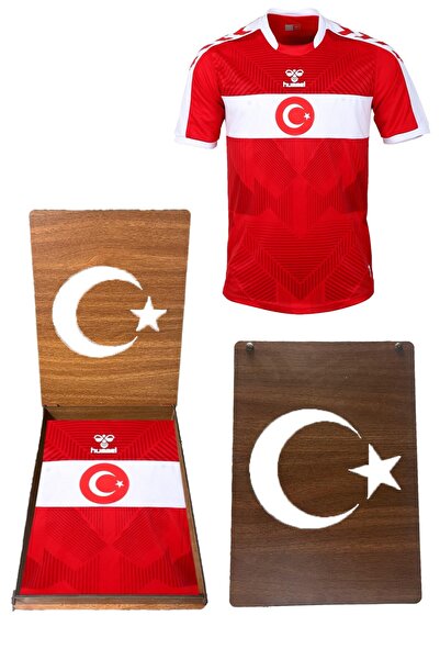 hummel Orijinal Türkiye Kırmızı Milli Takım Forma Hediyelik Ahşap Kutulu