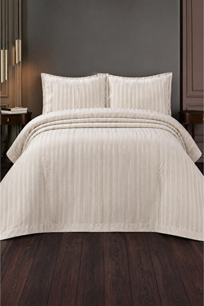 Hig Store Farah Modern Chenille Jacquard Dowry Σετ Κάλυμμα Κρεβατιού Διπλό Με...