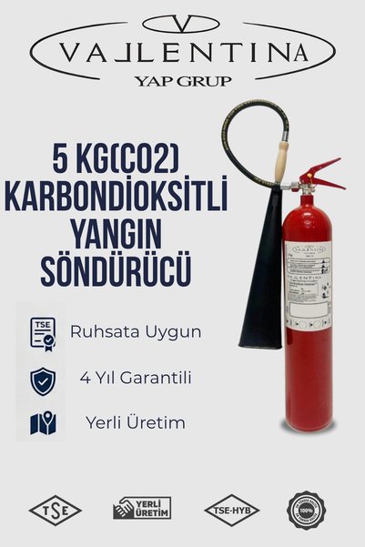 VALLENTİNA 5 KG(CO2) KARBONDİOKSİTLİ YANGIN SÖNDÜRME CİHAZI TSE-HYB/CE BELGEL...