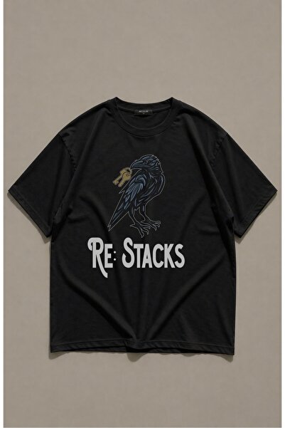 Fuddy Moda Tricou unisex cu imprimeu Bon Iver Re: Stack, tricou supradimensio...
