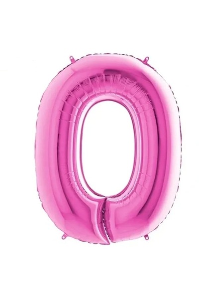 BenimMarifetlerim Number 0 Pink Foil Balloon 16 Inches 40 cm