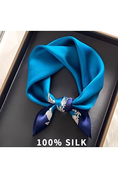 Dgt Luxury Blue and Blue, Pure Silk, Square Scarf 53Cmx53Cm