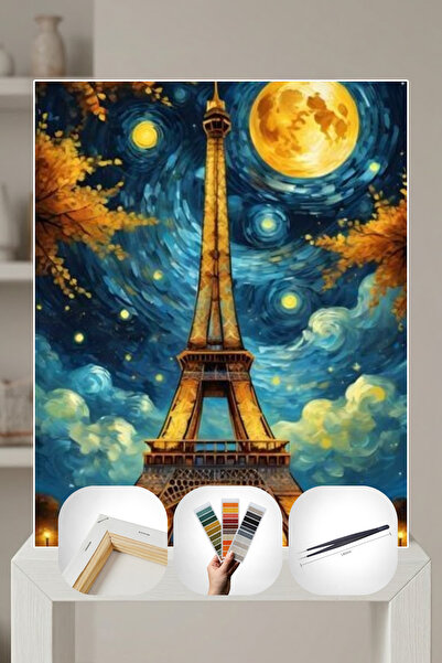 PixMo Sticker Mozaik Tablo Seti Tuvale Gerili 40x50cm Eyfel Kulesi Kendin Yap...