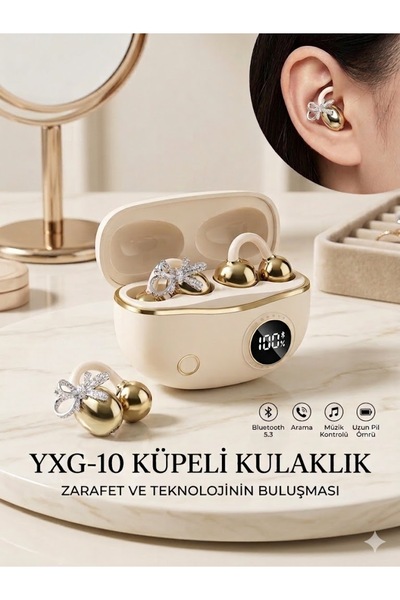Serreha YXG-10 Kristal Fiyonklu Küpeli Bluetooth Kulaklık