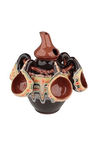 OEM Set for Tuica, Jug with 6 Cups, Ceramic, Dark Green, 750 ml