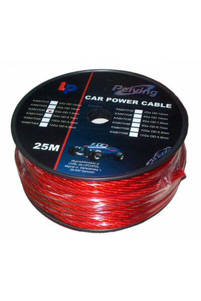 Peiying CABLU PUTERE CU 8GA (6.7MM/8.31MM2) 25M ROSU