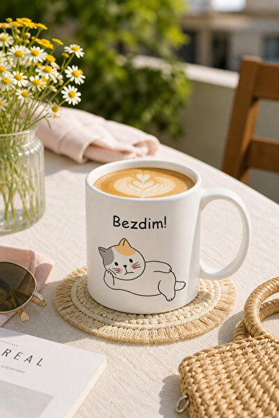 Duxy Mug with Funny Writing and Cat – Designed Porcelain Mug – Fun Gift for O...