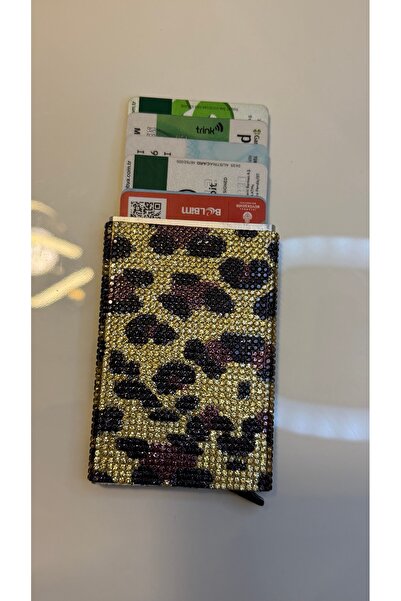 Store Otomatik leopar taşlı kartvizit kartlık