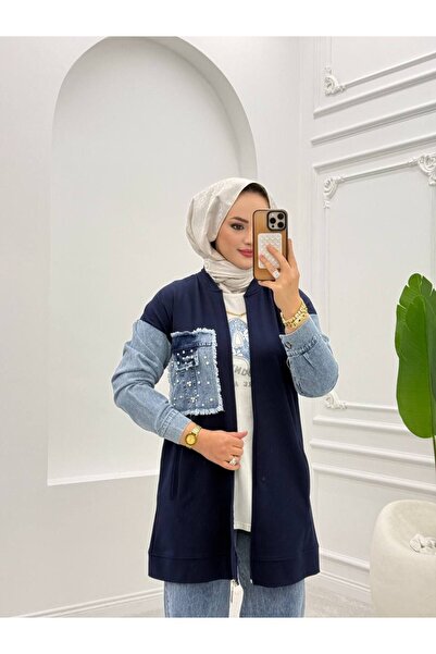moda4b Women's 3-Piece Hijab Set with Denim Detail, Two-Thread Sporty Stylish...
