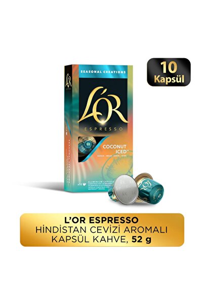 L'OR Hindistan Cevizli Aromalı Nespresso Uyumlu Alüminyum Kapsül Kahve 10'lu