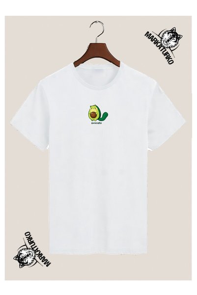 MarkaTurko Avocato Special Design Printed Black T-Shirt