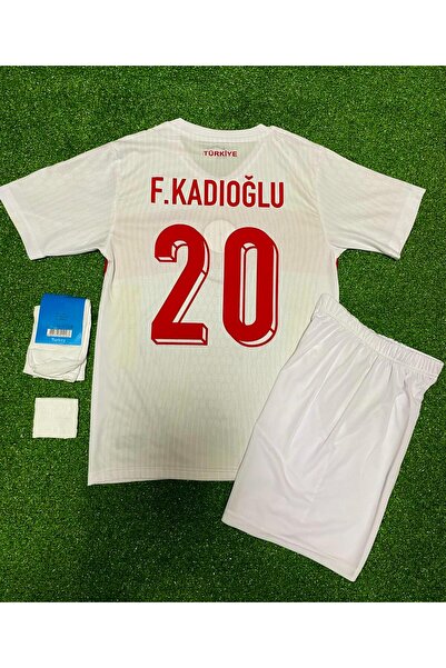 BREATHLESS Türkiye Euro 2024 Ferdi Kadıoğlu Çocuk Forması 4'lü Set (WHİTE)
