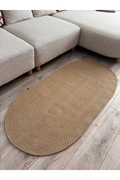 MaVaux Linea Saç Örgü Halı, Kilim Oval Modern Hasır Halat Özel Tasarım Salon ...