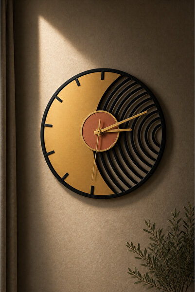 Zeymond Modern Black Gold Wall Clock Decorative Luxury Design Silent Mechanis...