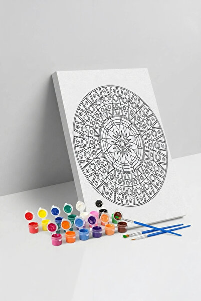 Tabdiko Geometrik Mandala Tuval Boyama Seti 40x50 cm
