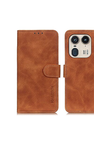 KHAZNEH Retro Leather θήκη Πορτοφόλι Brown (Motorola Edge 50 Ultra 5G)