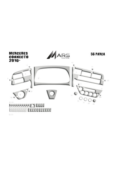 Marscockpitdesign غطاء كونسول مرسيدس كونكتو 20163 56 قطعة