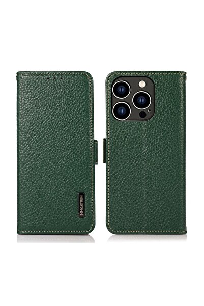 KHAZNEH Side-Magnetic Θήκη Πορτοφόλι Green (Apple iPhone 15 Pro)