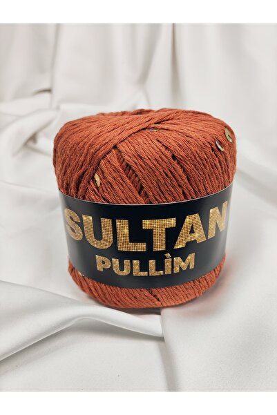 Sultan Pullim Cotton Tan Gold Sequin Hand Knitting Yarn 50Gr. (4 Pieces) - Co...