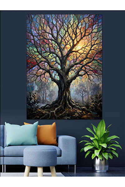 Artmeg Tree of Life Design with Lighted Decorative Canvas - Mdf Wood Painting