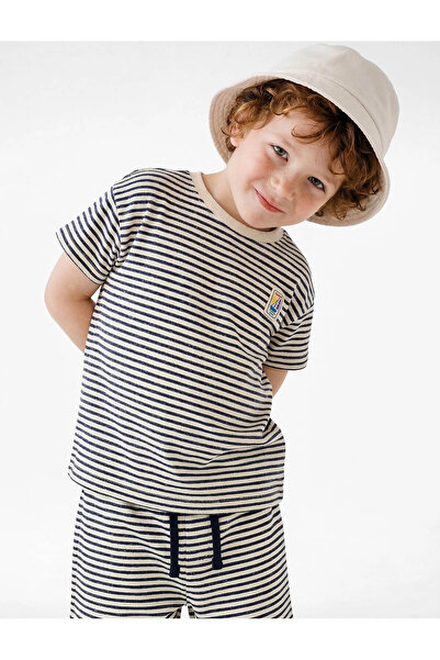 Koton Cotton Long Sleeve Crew Neck Striped T-Shirt