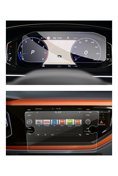 Glassmax VW Polo 2021-2023 Dijital Gösterge ve Multimedya Ekran Koruyucu Pake...