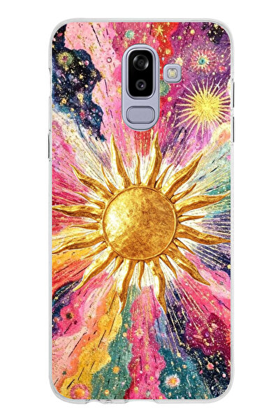 TechTree Samsung Galaxy J8-A6 Plus Uyumlu Psikedelik Galaksi ve Güneş Desenli...