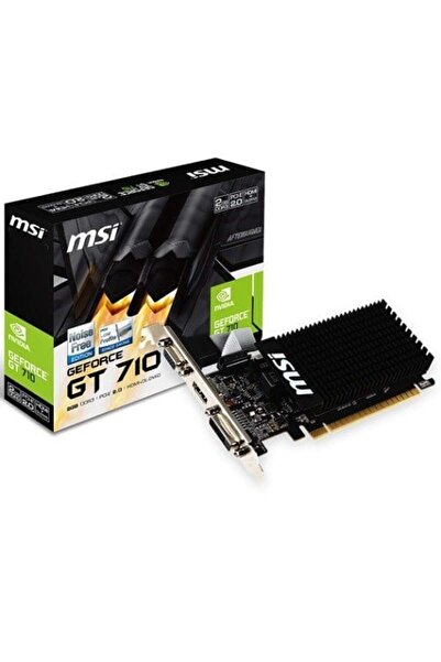 MSI GT710 2GB 2GD3H-LP DDR3 64bit HDMI DVI PCIe 16X v2.0 Low Profile,Fansız