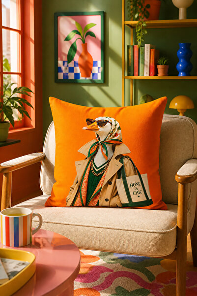 Bertille Home Pop Art Serisi Çift Tarafı Dijital Baskılı Kırlent Kılıfı