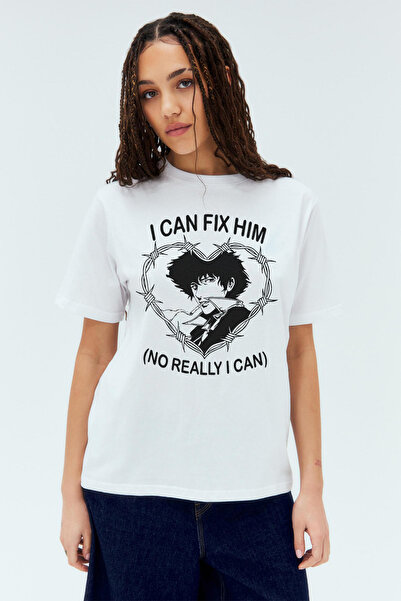 Tee&more. تي شيرت فاخر مطبوع عليه Cowboy Bebop I Can Fix him للجنسين مقاس كبير