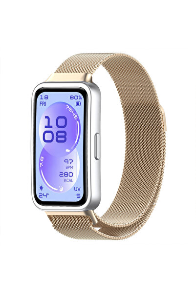 Sneezy Huawei Band 11 / 11 Pro İle Uyumlu Manyetik Milanese Loop Metal Kordon