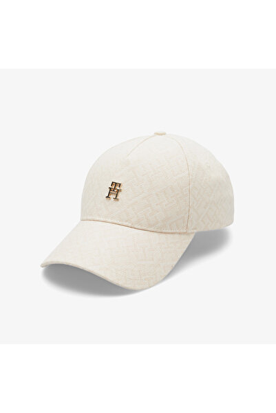 Tommy Hilfiger Monogram Kadın Bej Şapka