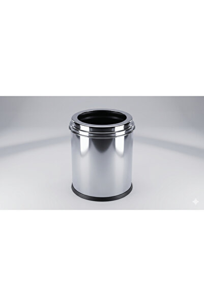 INTERSTEEL 5 Litre Paslanmaz Çelik Çemberli Çöp Kovası – 304 Kalite Lüks Masa...